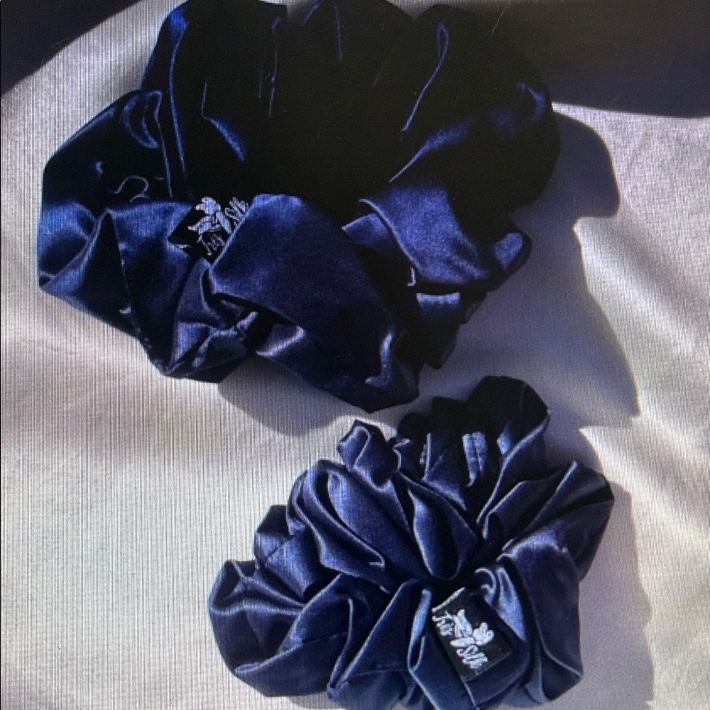 Reserved two Medium Navy Silk scruchies for you!